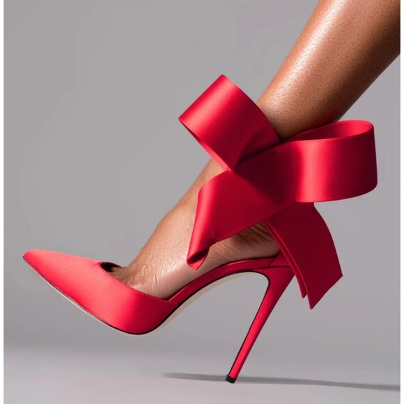 Aminah Red Bow Pumps "EUC" - Picture 15 of 16